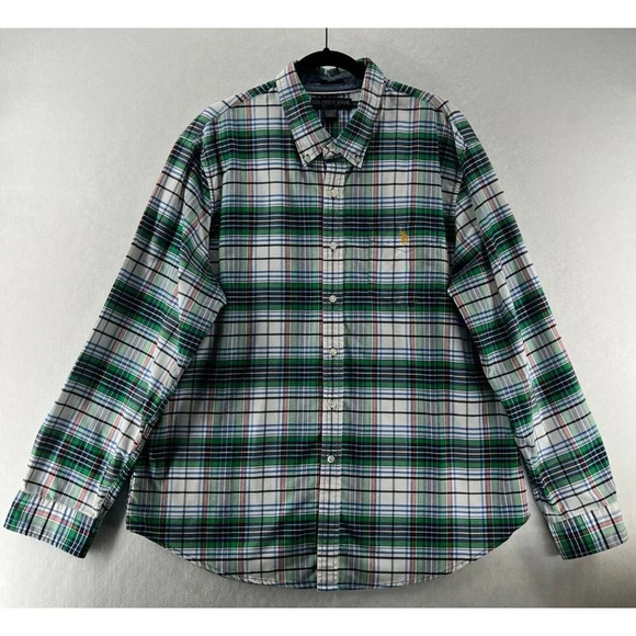 U.S. POLO ASSN. Plaid Shirt Mens Size 2XL Slim Fit Button Down Long Sleeve Green - Picture 1 of 10
